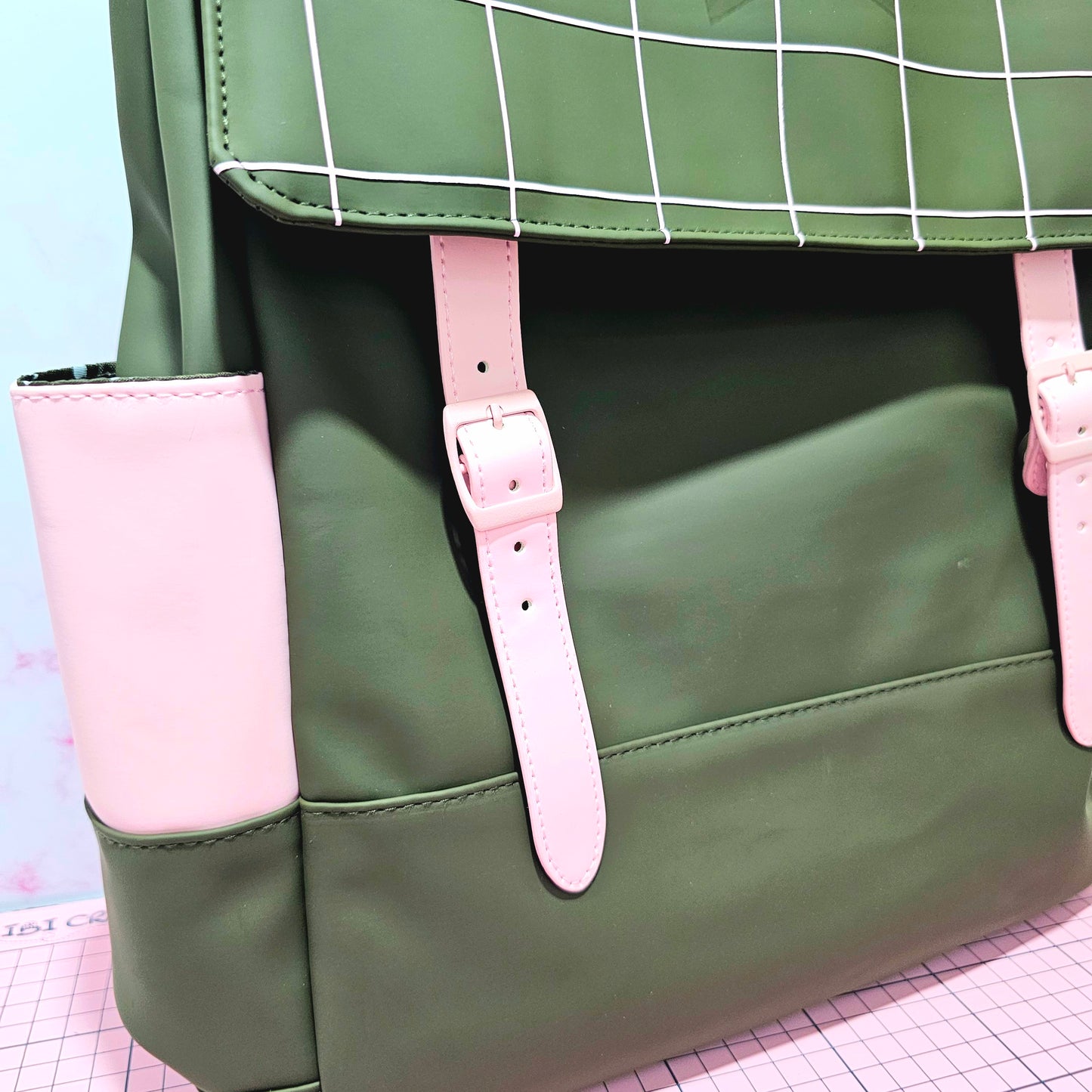 Mochila FW Cuadrillé verde oscuro