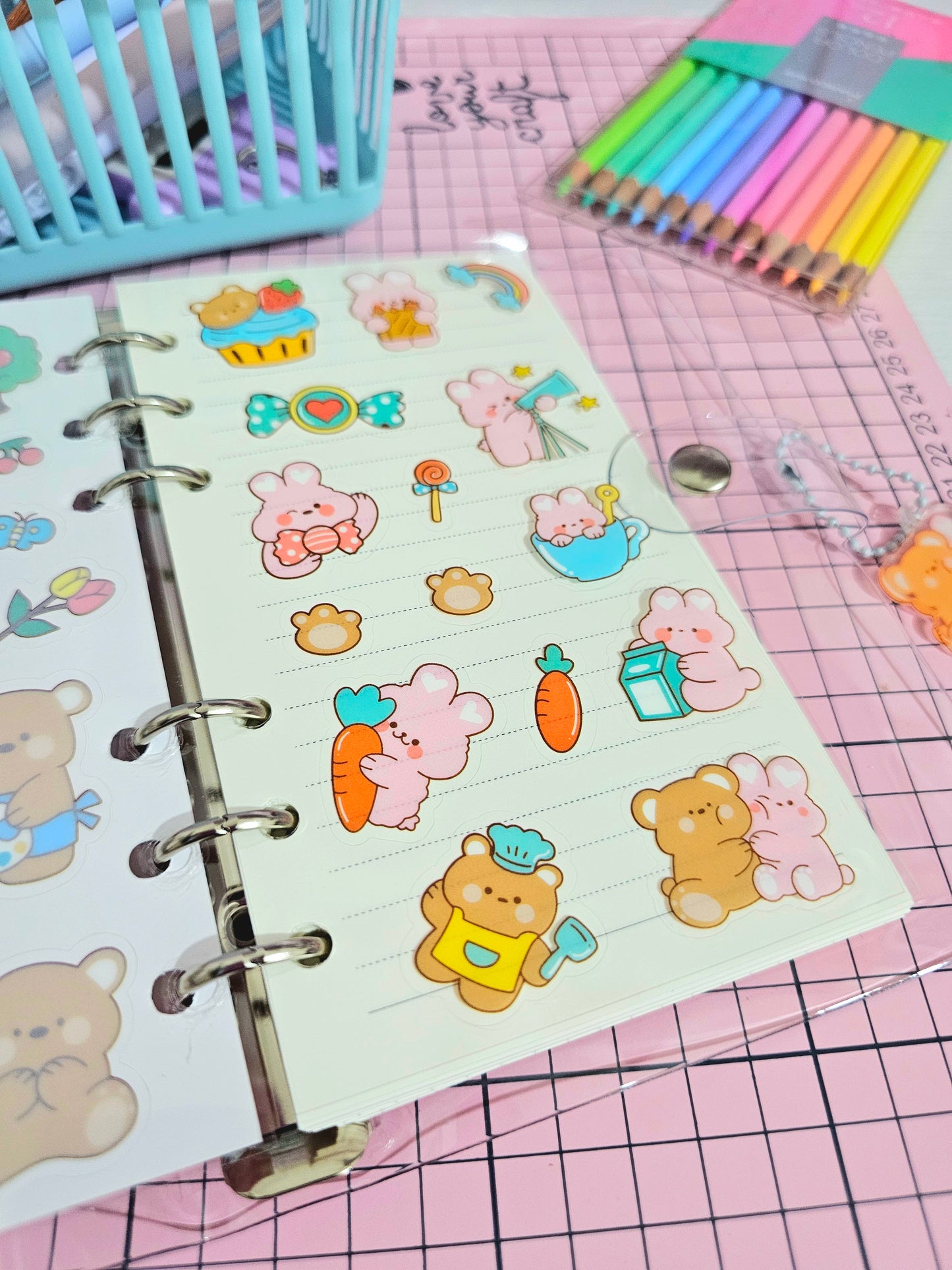 Cuaderno kawaii con stickers