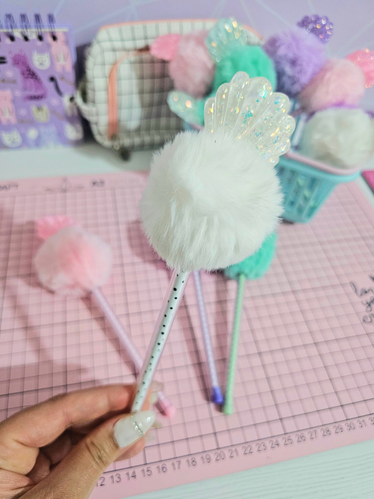 Boligrafo ostra pompom