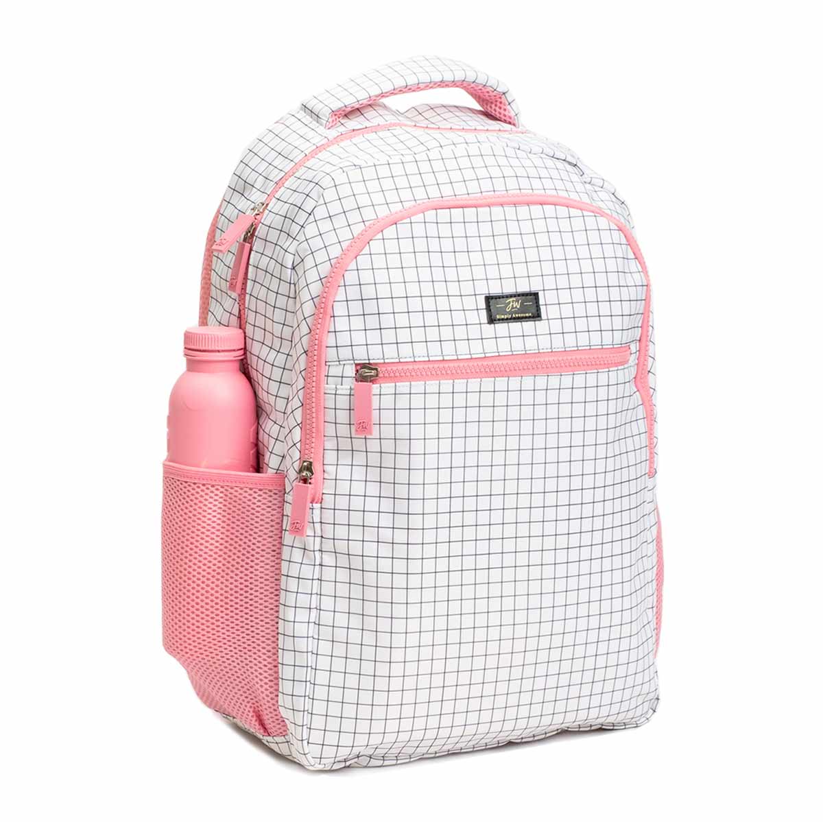 Mochila FW Cuadrillé blanco