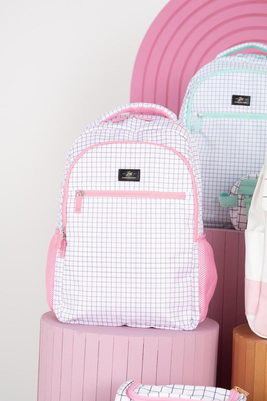 Mochila FW Cuadrillé blanco